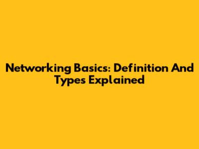 Networking Basics: Definition And Types Explained