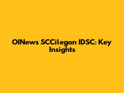 OINews SCCilegon IDSC: Key Insights