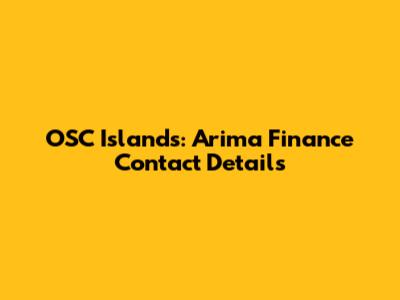 OSC Islands: Arima Finance Contact Details