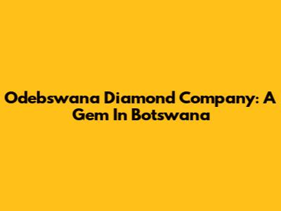 Odebswana Diamond Company: A Gem In Botswana
