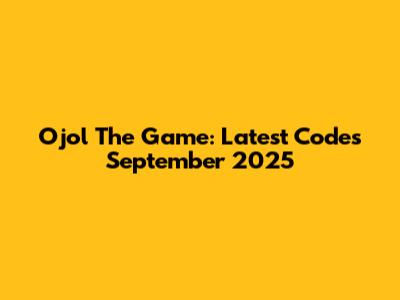 Ojol The Game: Latest Codes September 2025