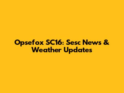 Opsefox SC16: Sesc News & Weather Updates