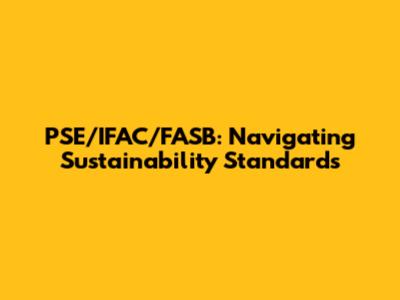 PSE/IFAC/FASB: Navigating Sustainability Standards