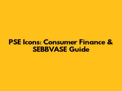 PSE Icons: Consumer Finance & SEBBVASE Guide