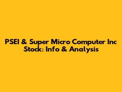 PSEI & Super Micro Computer Inc Stock: Info & Analysis