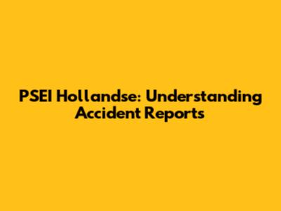 PSEI Hollandse: Understanding Accident Reports