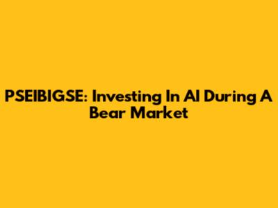 PSEIBIGSE: Investing In AI During A Bear Market