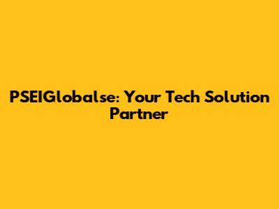 PSEIGlobalse: Your Tech Solution Partner