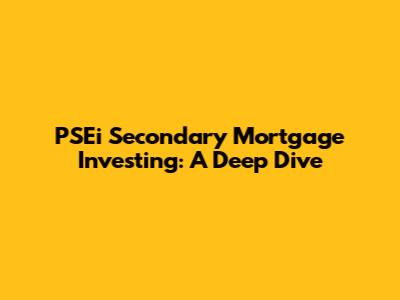 PSEi Secondary Mortgage Investing: A Deep Dive