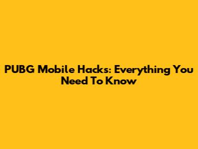 PUBG Mobile Hacks: Everything You Need To Know