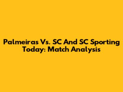Palmeiras Vs. SC And SC Sporting Today: Match Analysis