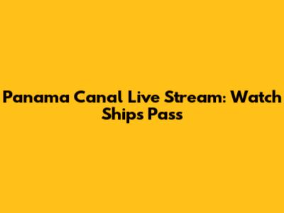 Panama Canal Live Stream: Watch Ships Pass