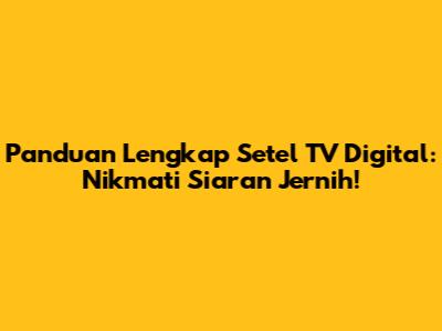 Panduan Lengkap Setel TV Digital: Nikmati Siaran Jernih!