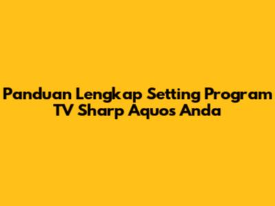 Panduan Lengkap Setting Program TV Sharp Aquos Anda