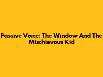 Passive Voice: The Window And The Mischievous Kid