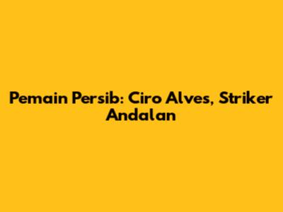 Pemain Persib: Ciro Alves, Striker Andalan
