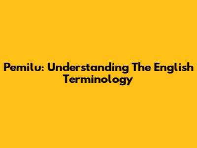 Pemilu: Understanding The English Terminology