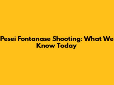 Pesei Fontanase Shooting: What We Know Today