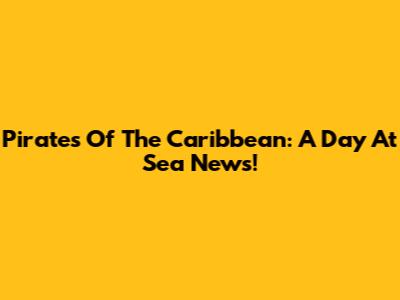 Pirates Of The Caribbean: A Day At Sea News!