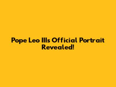 Pope Leo III's Official Portrait Revealed!