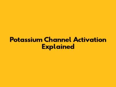 Potassium Channel Activation Explained