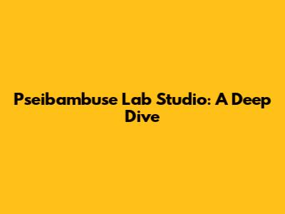 Pseibambuse Lab Studio: A Deep Dive