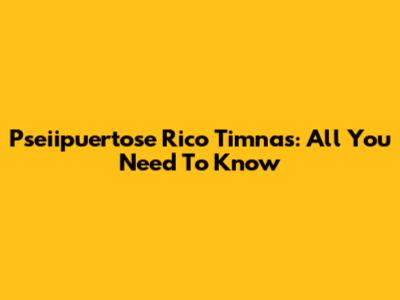 Pseiipuertose Rico Timnas: All You Need To Know