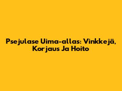 Psejulase Uima-allas: Vinkkejä, Korjaus Ja Hoito