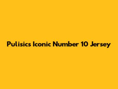 Pulisic's Iconic Number 10 Jersey