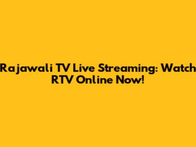 Rajawali TV Live Streaming: Watch RTV Online Now!