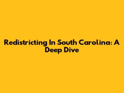 Redistricting In South Carolina: A Deep Dive