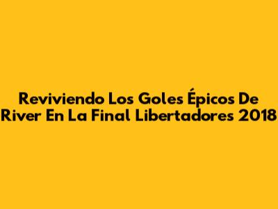 Reviviendo Los Goles Épicos De River En La Final Libertadores 2018