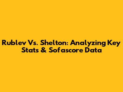 Rublev Vs. Shelton: Analyzing Key Stats & Sofascore Data