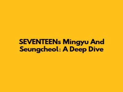 SEVENTEEN's Mingyu And Seungcheol: A Deep Dive