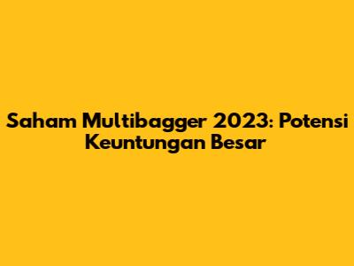 Saham Multibagger 2023: Potensi Keuntungan Besar