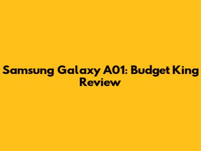 Samsung Galaxy A01: Budget King Review