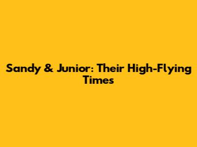 Sandy & Junior: Their High-Flying Times