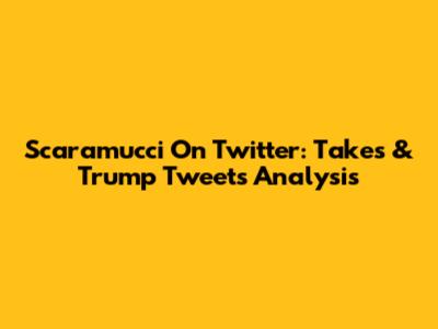 Scaramucci On Twitter: Takes & Trump Tweets Analysis