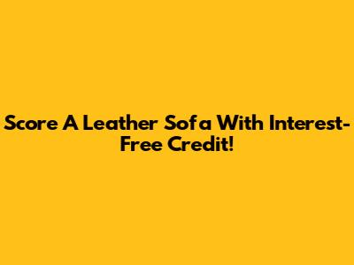 Score A Leather Sofa With Interest-Free Credit!