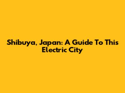 Shibuya, Japan: A Guide To This Electric City
