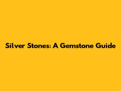 Silver Stones: A Gemstone Guide