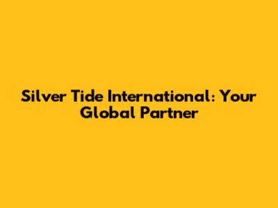 Silver Tide International: Your Global Partner