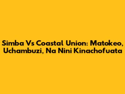 Simba Vs Coastal Union: Matokeo, Uchambuzi, Na Nini Kinachofuata