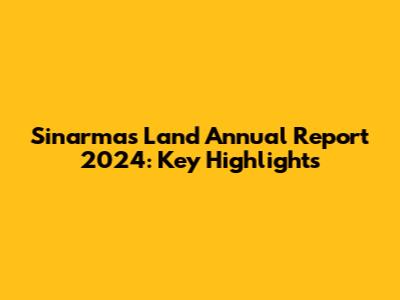 Sinarmas Land Annual Report 2024: Key Highlights