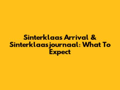 Sinterklaas Arrival & Sinterklaasjournaal: What To Expect