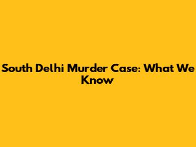 South Delhi Murder Case: What We Know