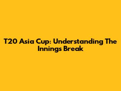 T20 Asia Cup: Understanding The Innings Break