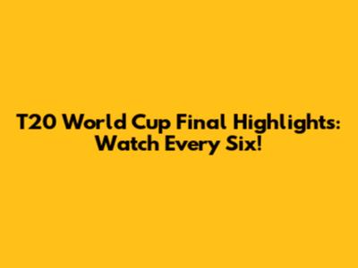 T20 World Cup Final Highlights: Watch Every Six!