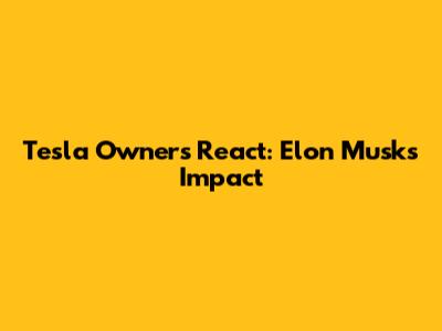 Tesla Owners React: Elon Musk's Impact
