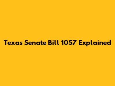 Texas Senate Bill 1057 Explained